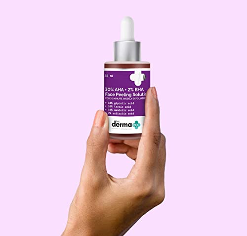 The Derma Co 30% AHA + 2% BHA Face Peeling Solution 30ml - Exfoliating Skin Treatment