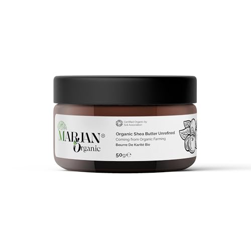 Unrefined Organic Shea Butter 50g - 100% Pure & Natural Vegan Butter for Face, Hair, Skin & Stretch Marks