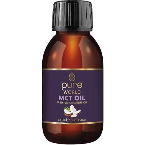 Pure World 100% Pure MCT Coconut Oil (100ml) - Natural C8 & C10 Vegan