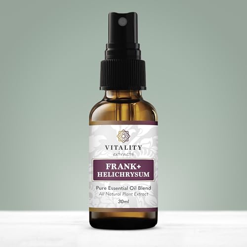 Vitality Extracts Frank+ Helichrysum Essential Oil Blend - 30ml Spray for Soft Skin & Soreness Relief