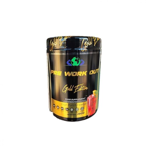 Gold Edition Pre Workout Powder - Fruit Flavor, 380g (38 Servings) | Premium Energy & Performance