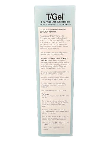 T/Gel Tgel Coal Tar Therapeutic Shampoo - Anti-Dandruff Shampoo for Flaky, Itchy Scalp - 2 x 250ml