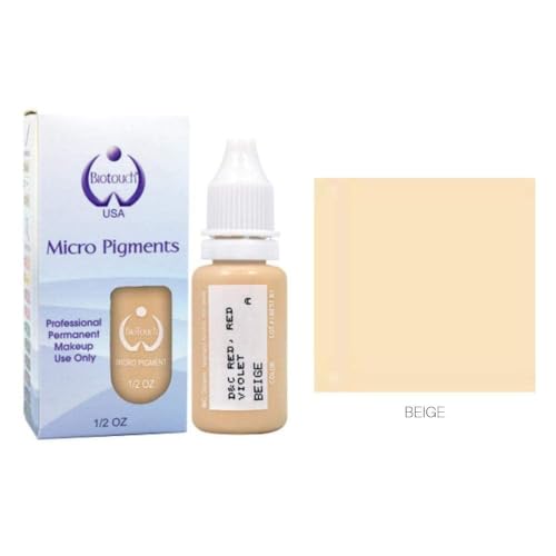 Biotouch Professional Semi-Permanent Makeup Pigments - Beige 15mL - Long-Lasting PMU Ink