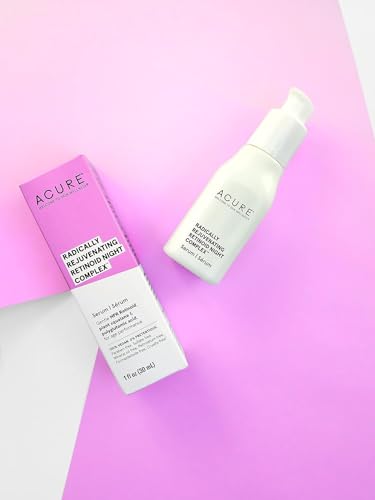 Acure Radically Rejuvenating Retinoid Overnight Complex - Vegan Anti-Aging Serum with Polyglutamic Acid & Plant Squalane - 100% Vegan - 30ml