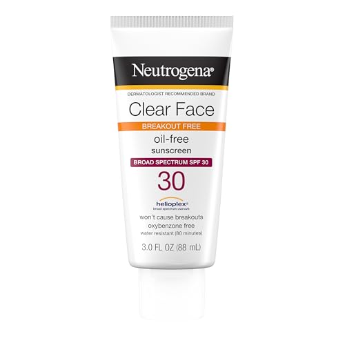 Neutrogena Clear Face Liquid Sunscreen SPF 30 - Oil-Free & Non-Comedogenic for Acne-Prone Skin - 3 fl. oz