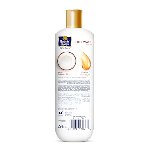 Parachute Skin Pure Body Wash with Vitamin C & 100% Virgin Coconut Oil – Brightening & pH Balancing – 400ml
