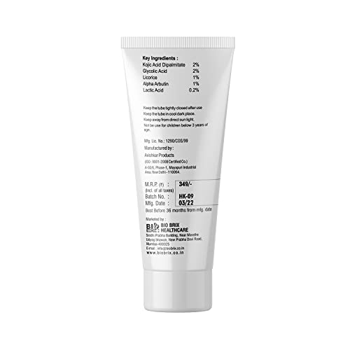 Non-Hydroquinone Brightening Face Cream with Kojic Acid & Alpha Arbutin