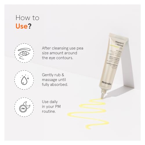 Minimalist Vitamin K + Retinal 01% Under Eye Cream with Caffeine, 14 gm – Dark Circle & Puffiness