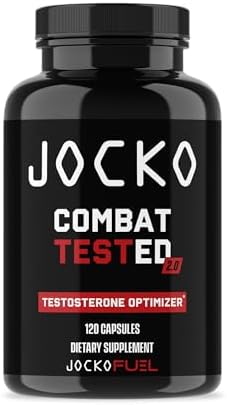 Jocko Fuel Test Booster for Men - Natural Endurance, Stamina, & Strength Booster - Muscle Builder for Men & Nitric Oxide Support with Ginger Root, Shilajit, & Tongkat Ali, 120ct (30 Servings)