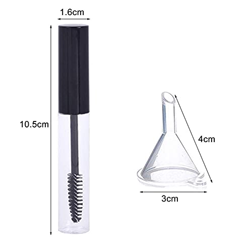 Joyzzz Refillable Mascara Tube Set - 2 Pack 10ml Leak-Proof Eyelash Serum Bottles with Brush Wands for DIY Cosmetics