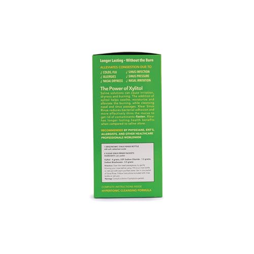 Xlear Nasal Rinse System with Xylitol - Natural Saline Neti Pot