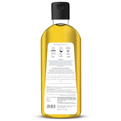 Soulflower Bhringraj Hair Oil - 100% Pure, Organic, Cold Pressed, 200 ml/6.77 Fl Oz