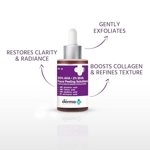 The Derma Co 30% AHA + 2% BHA Face Peeling Solution 30ml - Exfoliating Skin Treatment