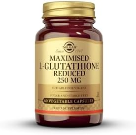 Solgar Reduced L-Glutathione 250 mg, 60 Vegetable Capsules - Antioxidant Support - Free Form Amino Acids - Non-GMO, Vegan, Gluten Free, Dairy Free, Kosher - 60 Servings