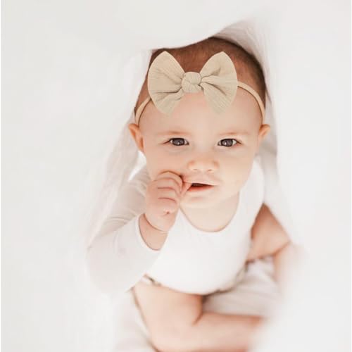 4-Pack Cute Bow Headbands for Baby Girls - Soft Elastic Hair Bands for Newborns & Toddlers