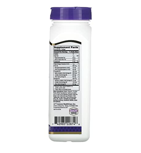 21st Century Triple Omega Complex 3-6-9 - 90 Softgels for Comprehensive Health Support