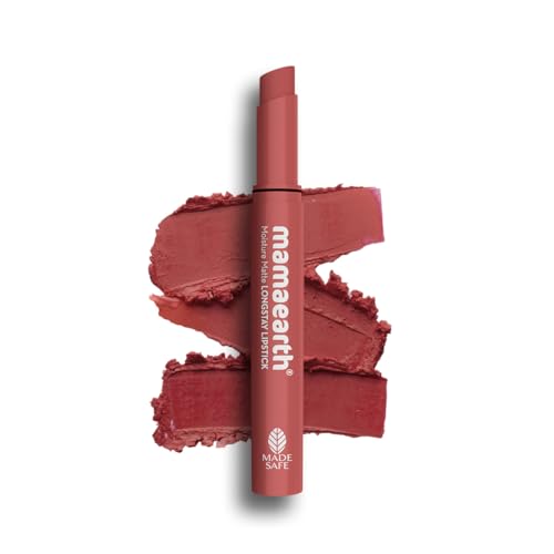 Mamaearth Moisture Matte Long Stay Lipstick - 01 Carnation Nude – 2g | With Avocado Oil & Vitamin E | 12-Hour Stay, Smudge-Proof & Non-Drying