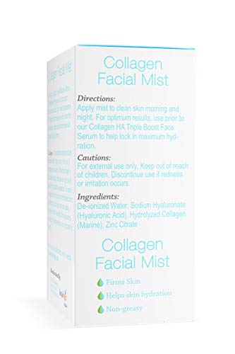 Hyaluronic Acid Collagen Facial Mist - Hydrating Primer & Makeup Setting Spray (2 oz)