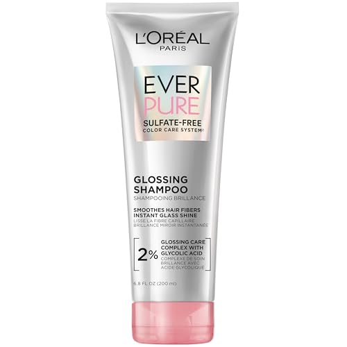 L'Oreal Paris EverPure Glossing Sulfate Free Shampoo with Glycolic Acid for Shine & Smoothness - 6.8 Fl Oz