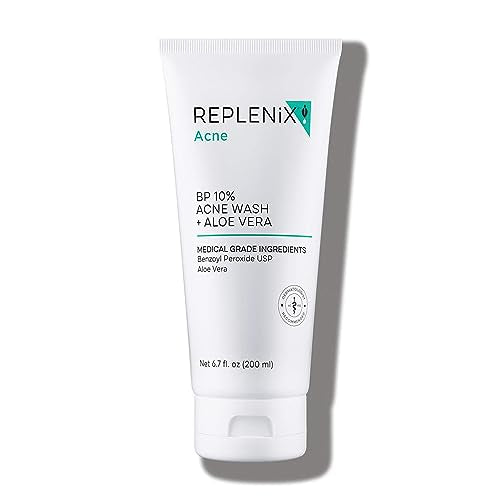 Replenix Benzoyl Peroxide 10% Acne Wash with Aloe Vera - 6.7 Fl Oz