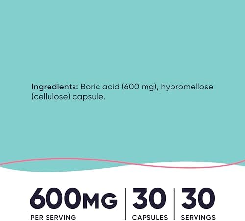 Nutricost Boric Acid Suppositories: 600mg, 30 Capsules - Vaginal Health Support