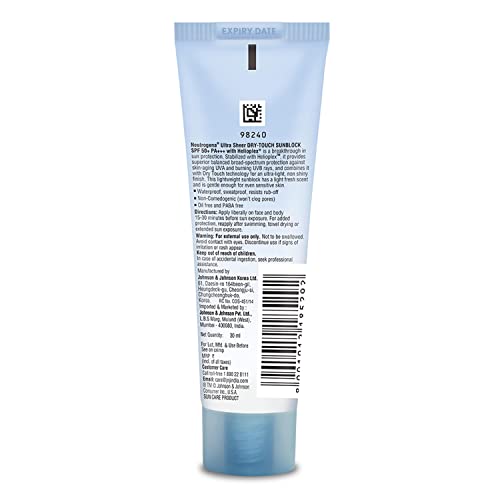 Neutrogena Ultra Sheer Dry-Touch Sunblock SPF 50+: Broad Spectrum Protection