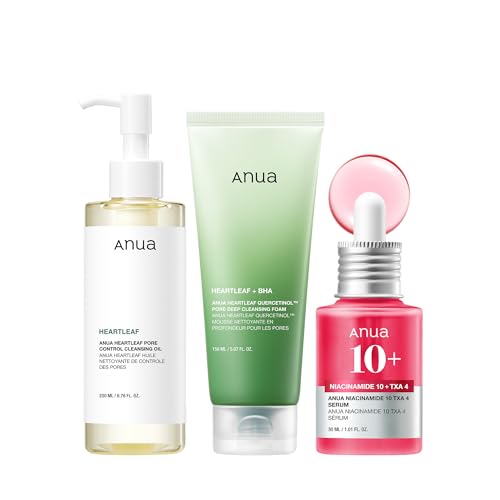 Anua 3-Step Glass Skin Beginner Set - Double Cleansing & Serum Routine