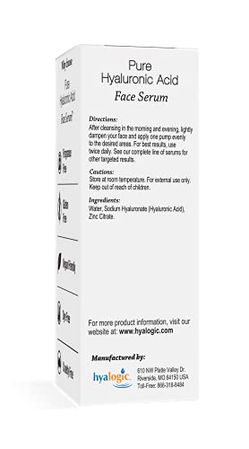 Hyalogic Pure Hyaluronic Acid Face Serum - Hydrating, 0.47 oz