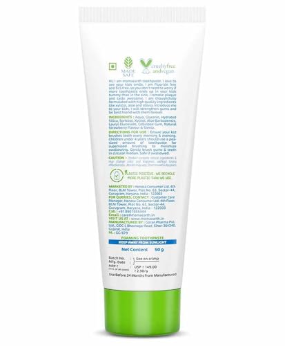 Mamaearth Berry Blast Kids Toothpaste - Fluoride & SLS Free (50g)