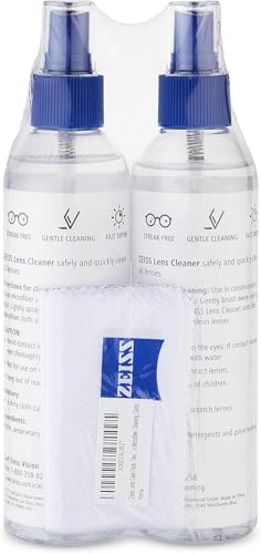 Zeiss Lens Care Pack - Two 8 oz Bottles of Lens Cleaner, Two Microfiber Cleaning Cloths