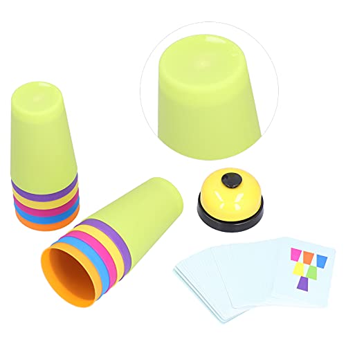 NIBEMINENT Stacking Cups: Educational Picture Card Game for Toddlers