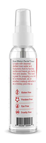 Hyalogic Rose Water Facial Toner with Hyaluronic Acid - Paraben-Free, Alcohol-Free, 4 fl. oz.
