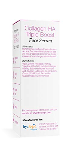 Hyalogic HA Collagen Serum - Triple Boost Face Serum for Firmness & Elasticity, 0.47 oz