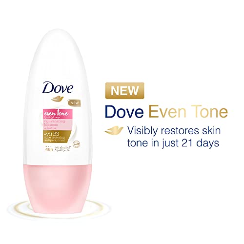 Dove Even Tone Antiperspirant Deodorant Roll-On - Rejuvenating Blossom - 48h Protection - 50ml