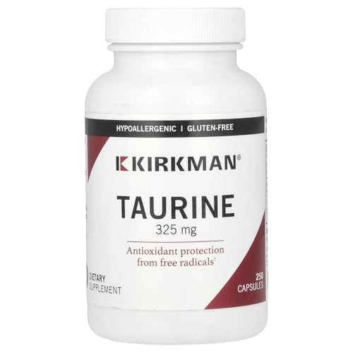 Kirkman L-Taurine 325 mg - 250 Capsules for Daily Amino Acid Wellness
