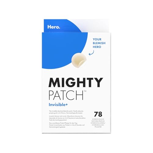Hero Cosmetics Mighty Patch Invisible+ Clear Hydrocolloid Patches for Acne Treatment (78 Pack)