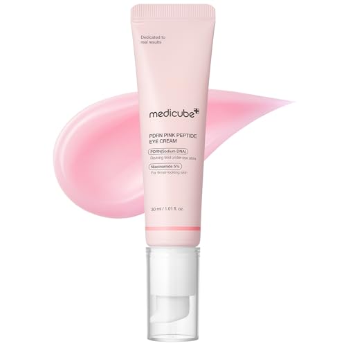 Medicube Salmon DNA PDRN Pink Peptide Eye Serum - Niacinamide & 99% Pure Retinol Eye Cream for Fine Lines & Dark Circles - Korean Skin Care 1.01fl.oz