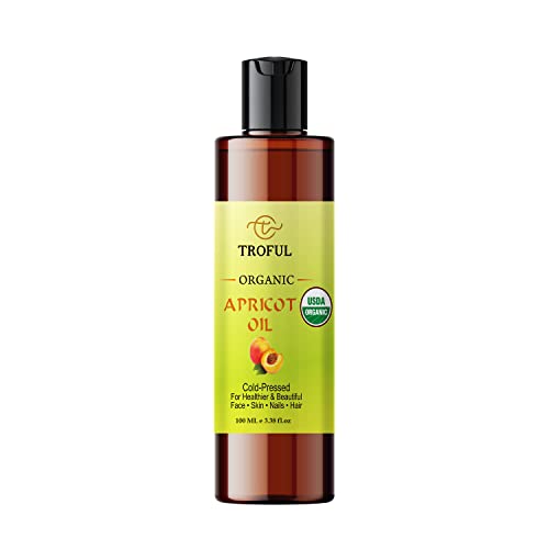 Organic Apricot Kernel Oil 100ml - Cold Pressed Carrier Oil for Skin, Face, Body & Hair Care - Anti-Aging Moisturizer for Normal & Oily Skin