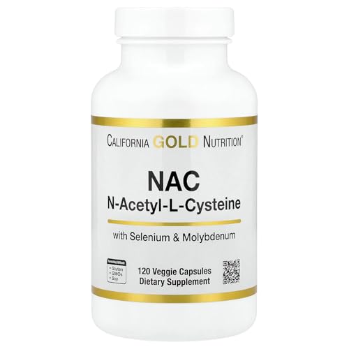 California Gold Nutrition N-Acetyl-L-Cysteine (NAC) with Molybdenum & Selenium, 120 Capsules