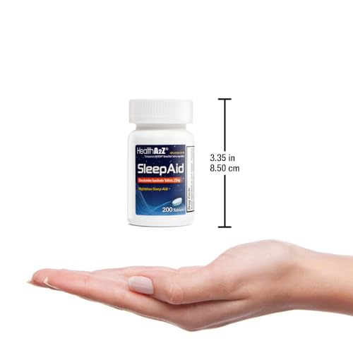 HealthA2Z® Sleep Aid - Doxylamine Succinate 25mg for Fast-Acting Sleep Support (Pack of 1, 200 Count)