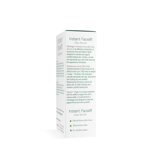 Hyalogic Instant Facelift Serum with HA & Pepha Tight - Lifts, Firms & Tightens Skin - 1 Oz