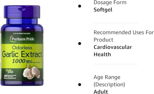 Puritan's Pride Odorless Garlic Supplement - 100 Rapid Release Softgels