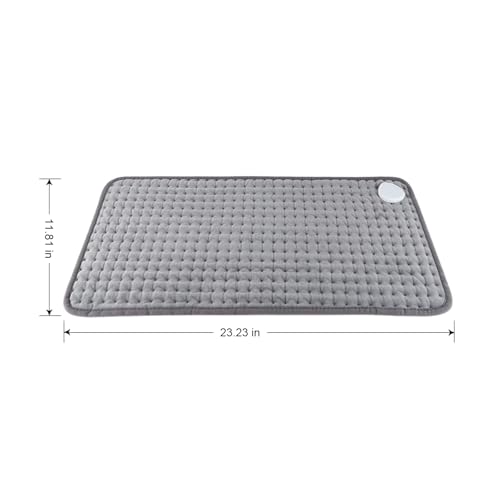 Electric Heating Pad for Back, Neck, Shoulder & Abdomen Relief - Silver Gray (13.7" x 23")