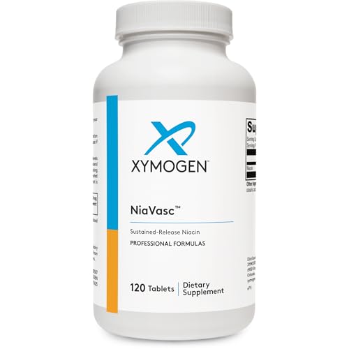 XYMOGEN NiaVasc 500mg Niacin - 120 Tablets for Cardiovascular Support