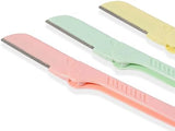Katia Eyebrow Razor 3-Piece Set - Multicolor Handles - Precise & Painless Hair Removal