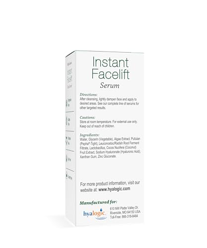 Hyalogic Instant Facelift Serum with HA & Pepha Tight - Lifts, Firms & Tightens Skin - 1 Oz