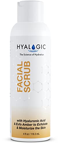 Hyalogic Spa Exfoliating Facial Scrub Cleanser with HA, Amber & Peppermint - 4.58 oz