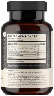 TERRA ORIGIN Sleep, GABA, Chamomile, Valerian, PassionFlower| Healthy Sleep & Wake. Restful Sleep and Awake Refreshed. Non-GMO, Vegan, Gluten Free | 5mg Melatonin, L-Tryptophan - 60 Capsules