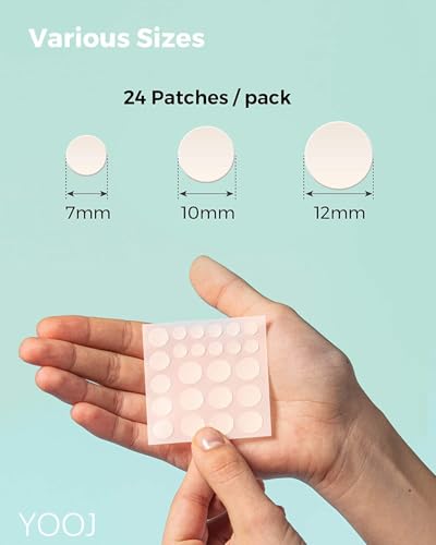 YOOJ® 96 Pcs Pimple Patches - Hydrocolloid Acne Absorbing Patches, Vegan & Cruelty Free, 3 Sizes