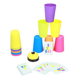 NIBEMINENT Stacking Cups: Educational Picture Card Game for Toddlers